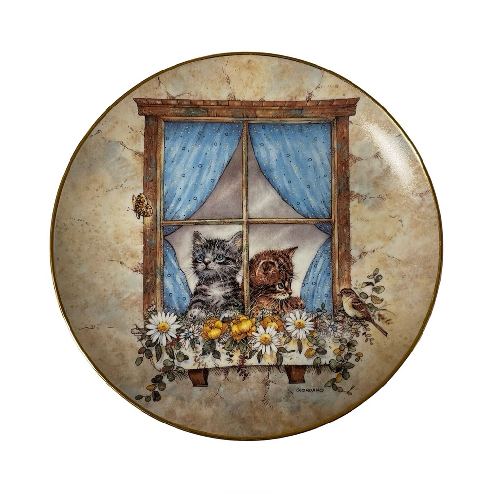 Joseph Giordano “Unexpected Visitor” Plate – 1991 | A Purrfect Point of View